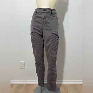 White House Black Market Moto Skinny Jeans - Gray 12L - Zipper Pockets